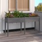 vidaXL Jardinera con forro madera maciza de abeto gris 161x45x76 cm vidaXL Jardinera con forro madera maciza de abeto gris 161x45x76 cm