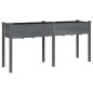 vidaXL Jardinera con forro madera maciza de abeto gris 161x45x76 cm vidaXL Jardinera con forro madera maciza de abeto gris 161x45x76 cm