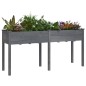 vidaXL Jardinera con forro madera maciza de abeto gris 161x45x76 cm vidaXL Jardinera con forro madera maciza de abeto gris 161x45x76 cm