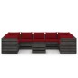 vidaXL Muebles de jardín 10 piezas con cojines madera impregnada gris vidaXL Muebles de jardín 10 piezas con cojines madera impregnada gris