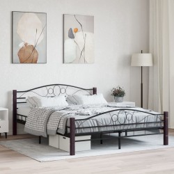 vidaXL Estructura de cama de metal negra 160x200 cm