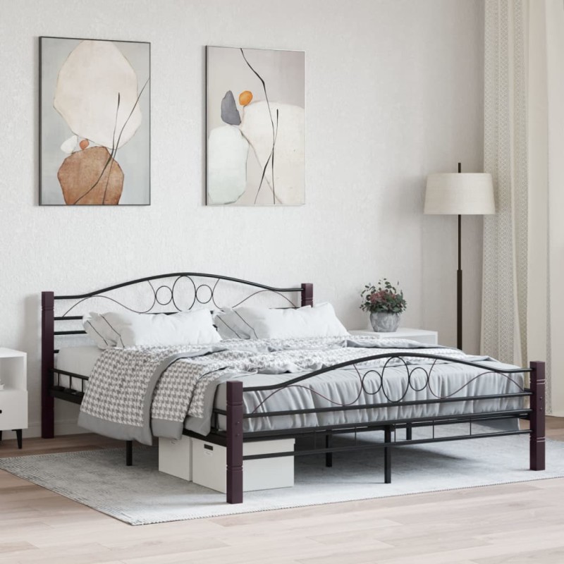 vidaXL Estructura de cama de metal negra 160x200 cm vidaXL Estructura de cama de metal negra 160x200 cm