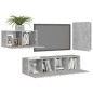 vidaXL Juego de muebles de salón 4 piezas gris hormigón