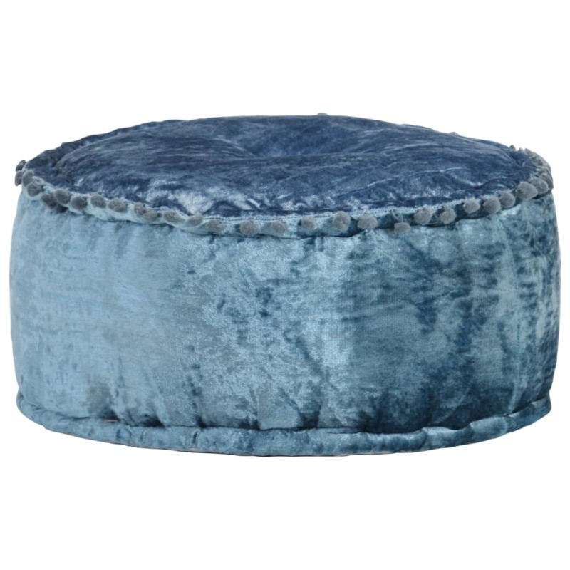vidaXL Puf redondo de terciopelo azul 40x20 cm