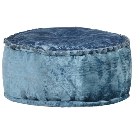 vidaXL Puf redondo de terciopelo azul 40x20 cm
