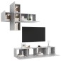 vidaXL Set de muebles de salón 7 pzas madera ingeniería gris hormigón