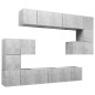 vidaXL Set de muebles de salón 10 pzas madera ingeniería gris hormigón