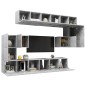 vidaXL Set de muebles de salón 10 pzas madera ingeniería gris hormigón