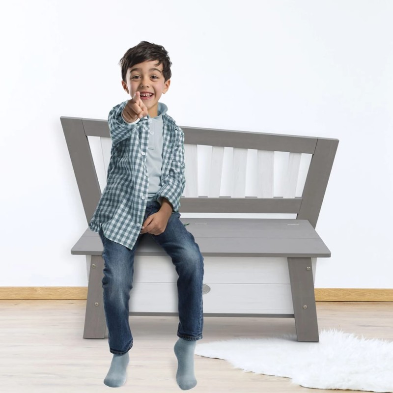 AXI Banco de almacenamiento Corky gris y blanco AXI Banco de almacenamiento Corky gris y blanco