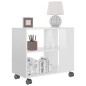 vidaXL Mesa auxiliar madera contrachapada blanco brillante 70x35x55 cm vidaXL Mesa auxiliar madera contrachapada blanco brillante 70x35x55 cm
