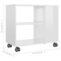 vidaXL Mesa auxiliar madera contrachapada blanco brillante 70x35x55 cm vidaXL Mesa auxiliar madera contrachapada blanco brillante 70x35x55 cm