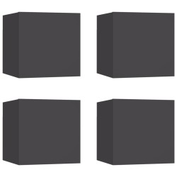 vidaXL Muebles de salón de pared 4 uds gris 30,5x30x30 cm