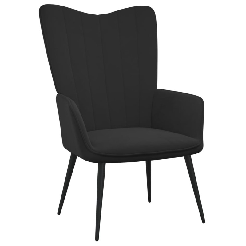 vidaXL Silla de relajación de terciopelo negro vidaXL Silla de relajación de terciopelo negro