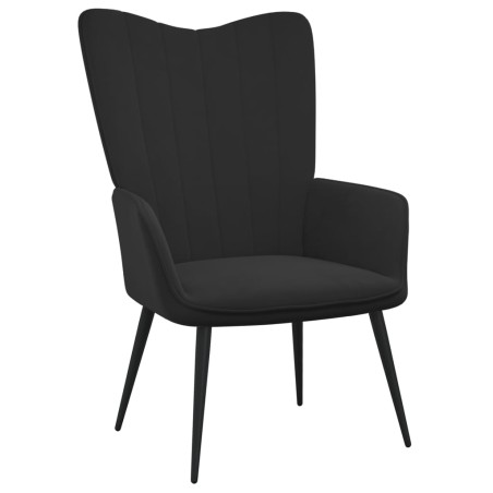 vidaXL Silla de relajación de terciopelo negro