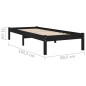 vidaXL Estructura de cama madera maciza individual negra 75x190 cm