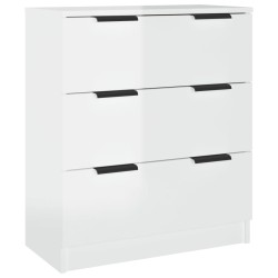vidaXL Aparador de madera contrachapada blanco brillante 60x30x70 cm