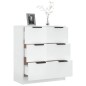 vidaXL Aparador de madera contrachapada blanco brillante 60x30x70 cm vidaXL Aparador de madera contrachapada blanco brillante 60x30x70 cm