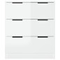 vidaXL Aparador de madera contrachapada blanco brillante 60x30x70 cm vidaXL Aparador de madera contrachapada blanco brillante 60x30x70 cm