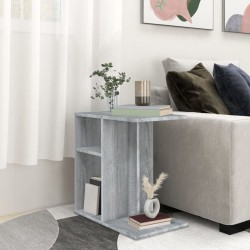 vidaXL Mesa auxiliar de madera contrachapada gris Sonoma 50x30x50 cm