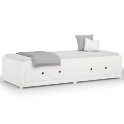 vidaXL Sofá cama madera maciza de pino blanco 90x200 cm