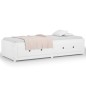 vidaXL Sofá cama madera maciza de pino blanco 90x200 cm