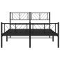 vidaXL Estructura de cama con cabecero y pie metal negro 120x190 cm