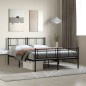 vidaXL Estructura de cama cabecero y pie de cama metal negro 135x190cm