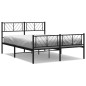 vidaXL Estructura de cama cabecero y pie de cama metal negro 135x190cm