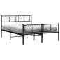 vidaXL Estructura de cama cabecero y pie de cama metal negro 135x190cm