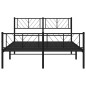 vidaXL Estructura de cama cabecero y pie de cama metal negro 135x190cm