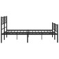 vidaXL Estructura de cama cabecero y pie de cama metal negro 135x190cm