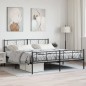 vidaXL Estructura de cama cabecero y pie de cama metal negro 200x200cm vidaXL Estructura de cama cabecero y pie de cama metal negro 200x200cm