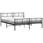 vidaXL Estructura de cama cabecero y pie de cama metal negro 200x200cm vidaXL Estructura de cama cabecero y pie de cama metal negro 200x200cm