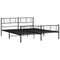 vidaXL Estructura de cama cabecero y pie de cama metal negro 200x200cm vidaXL Estructura de cama cabecero y pie de cama metal negro 200x200cm