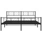 vidaXL Estructura de cama cabecero y pie de cama metal negro 200x200cm vidaXL Estructura de cama cabecero y pie de cama metal negro 200x200cm