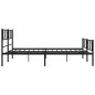 vidaXL Estructura de cama cabecero y pie de cama metal negro 200x200cm vidaXL Estructura de cama cabecero y pie de cama metal negro 200x200cm