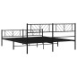 vidaXL Estructura de cama cabecero y pie de cama metal negro 200x200cm vidaXL Estructura de cama cabecero y pie de cama metal negro 200x200cm