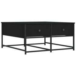 vidaXL Mesa de centro madera de ingeniería negro 80x80x40 cm