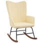 vidaXL Silla mecedora de terciopelo blanco crema vidaXL Silla mecedora de terciopelo blanco crema