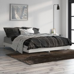 vidaXL Estructura de cama madera contrachapada gris Sonoma 140x190 cm