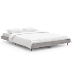 vidaXL Estructura de cama madera contrachapada gris Sonoma 140x190 cm