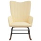 vidaXL Silla mecedora de terciopelo blanco crema vidaXL Silla mecedora de terciopelo blanco crema