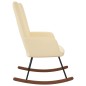 vidaXL Silla mecedora de terciopelo blanco crema vidaXL Silla mecedora de terciopelo blanco crema
