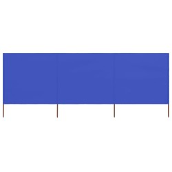 vidaXL Paravientos de playa de 3 paneles tela azul celeste 400x80 cm
