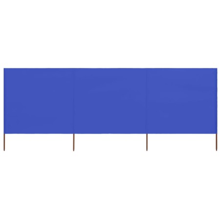 vidaXL Paravientos de playa de 3 paneles tela azul celeste 400x120 cm