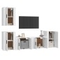 vidaXL Set de muebles de TV 5 pzas madera contrachapada blanco brillo vidaXL Set de muebles de TV 5 pzas madera contrachapada blanco brillo
