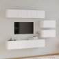 vidaXL Set de muebles de TV 6 pzas madera contrachapada blanco brillo