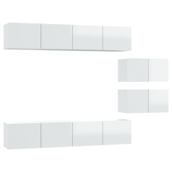 vidaXL Set de muebles de TV 6 pzas madera contrachapada blanco brillo