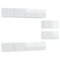 vidaXL Set de muebles de TV 6 pzas madera contrachapada blanco brillo