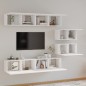 vidaXL Set de muebles de TV 6 pzas madera contrachapada blanco brillo